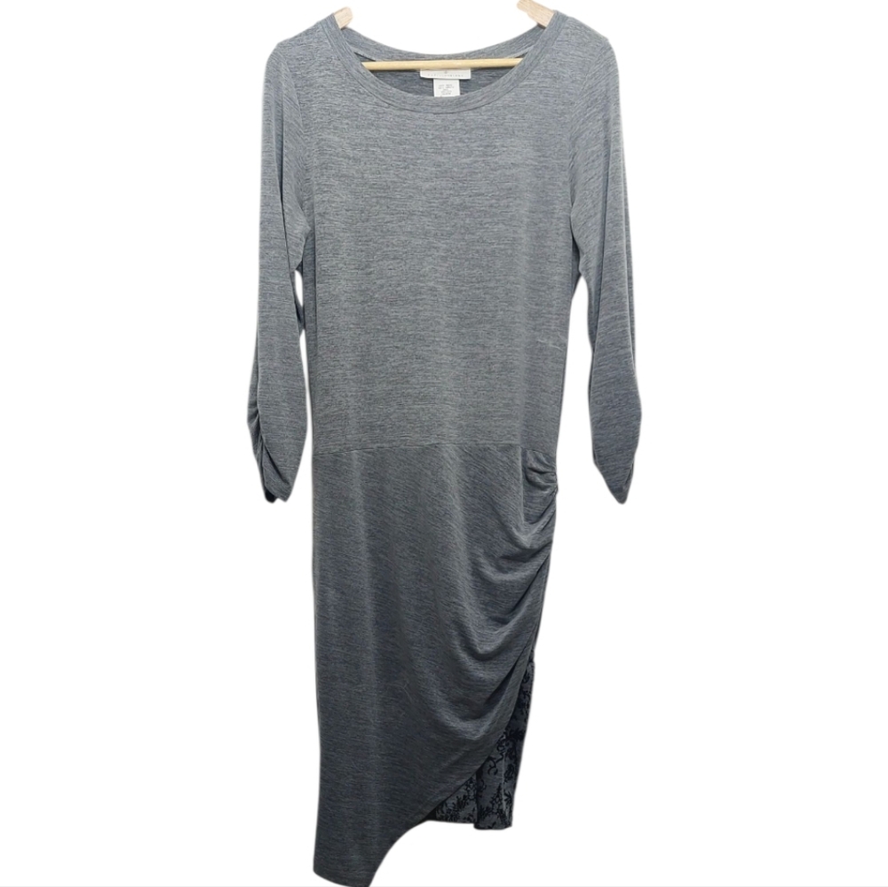 Papillonblanc Women's Size Large Dress Side Rouching Peek A Boo Pattern